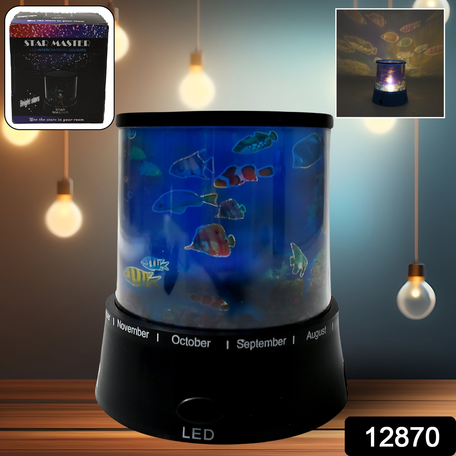 Led Projector Night Light Amazing Lamp 3 Battery Operated Lamps Rotation With The Music Function Master For Kids Bedroom Home Decoration Nightromantic Gift (Battery Not Included 1 Pc)